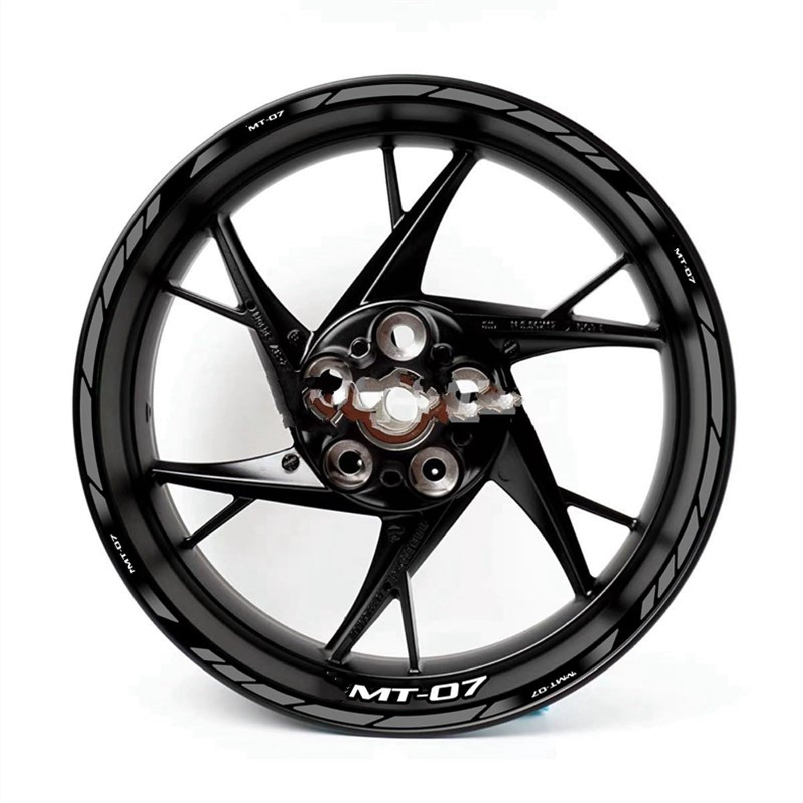 Reflective Motorcycle Wheel Stickers Rim Decal MT07 Set for Yamaha MT 07 2020 2021(Color5)