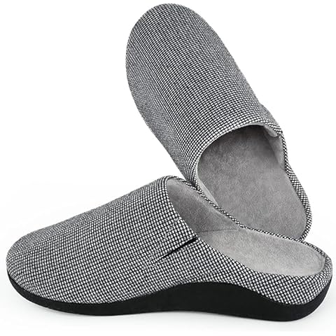 V.Step Orthotic Slippers with Arch Support, Orthopedic House Slipper for Men Women Plantar Fasciitis Flat Foot Upgrade, Grey W8.5/M6.5 Cover