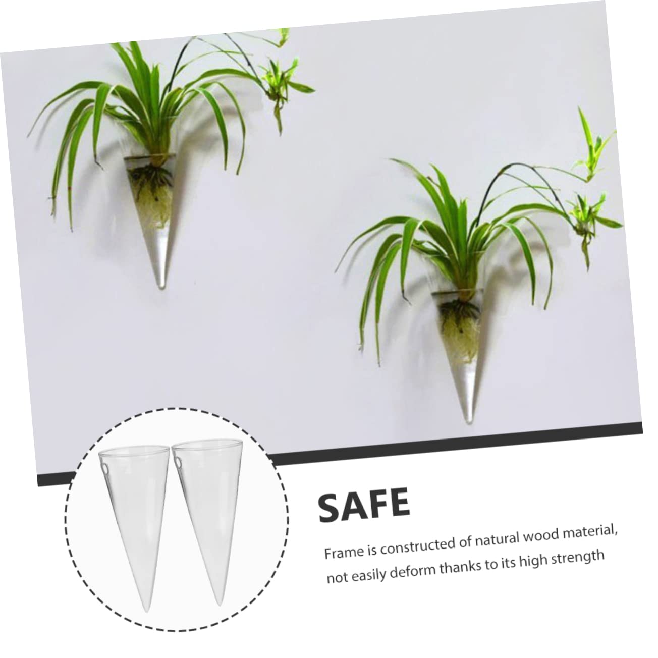 IMIKEYA 4 Ensembles Vase Mural Bourgeon Décorations D'aquarium Tubulaire Décoration D'intérieur Centres De Table Cintres pour Plantes Mur Intérieur Usine Transparent Un Verre 2 Pièces * 4