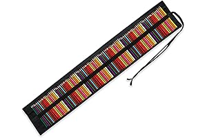 NA 108 Slots Black Canvas Pencil Wrap