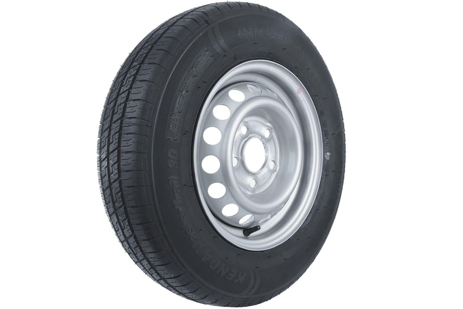 Stahlrad KENDA 165/80 R13C 96/94N verstärkt 5x112 ET30 – 13 Zoll Komplettrad für Anhänger mit Stahlfelge 4,5Jx13 H2 und 710 kg Tragfähigkeit für schwere Lasten und Transport