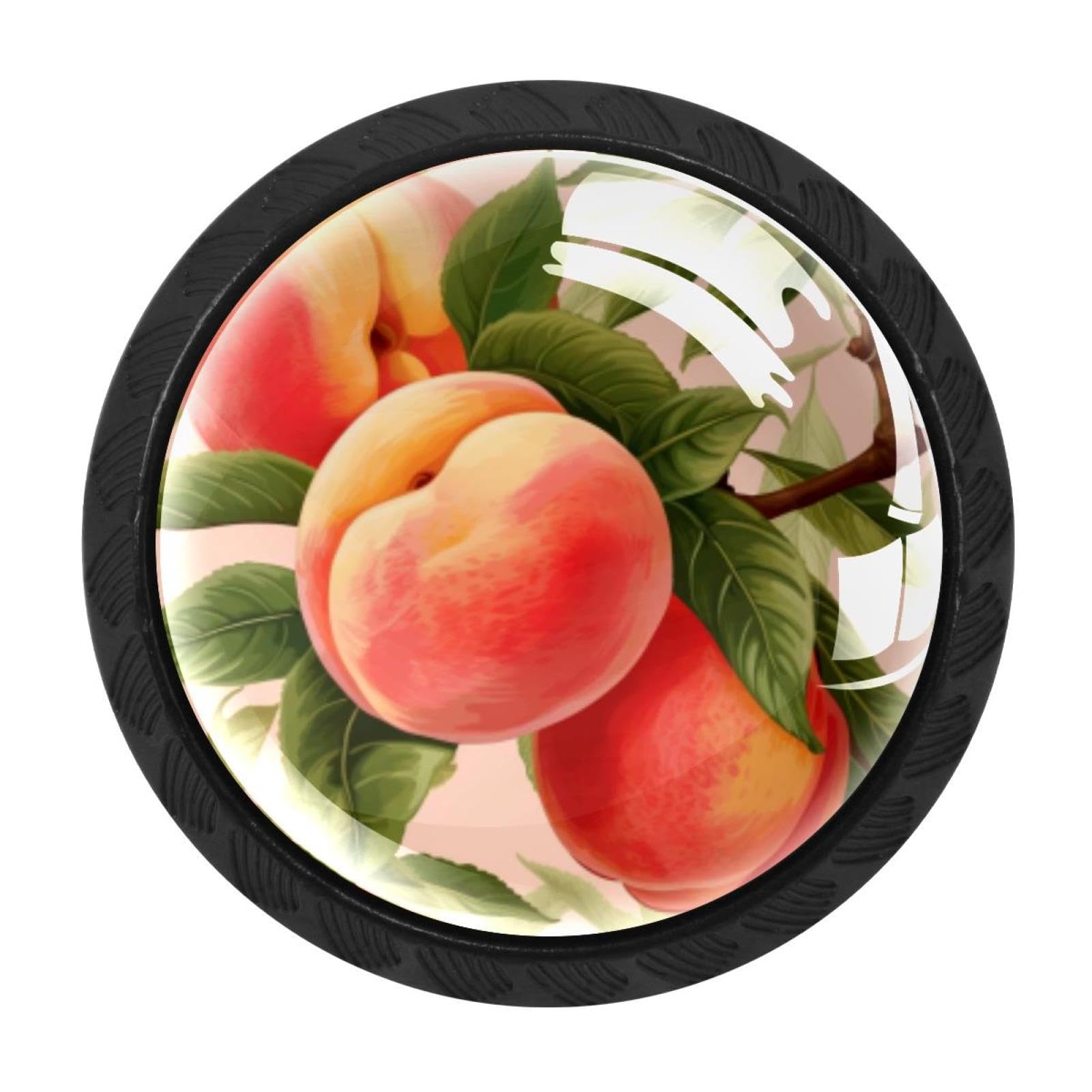CHENZZZZ 4 pcs Peach Cabinet Knobs Crystal Drawer Pulls for Kitchen, Bathroom Cabinet, Dresser and Cupboard