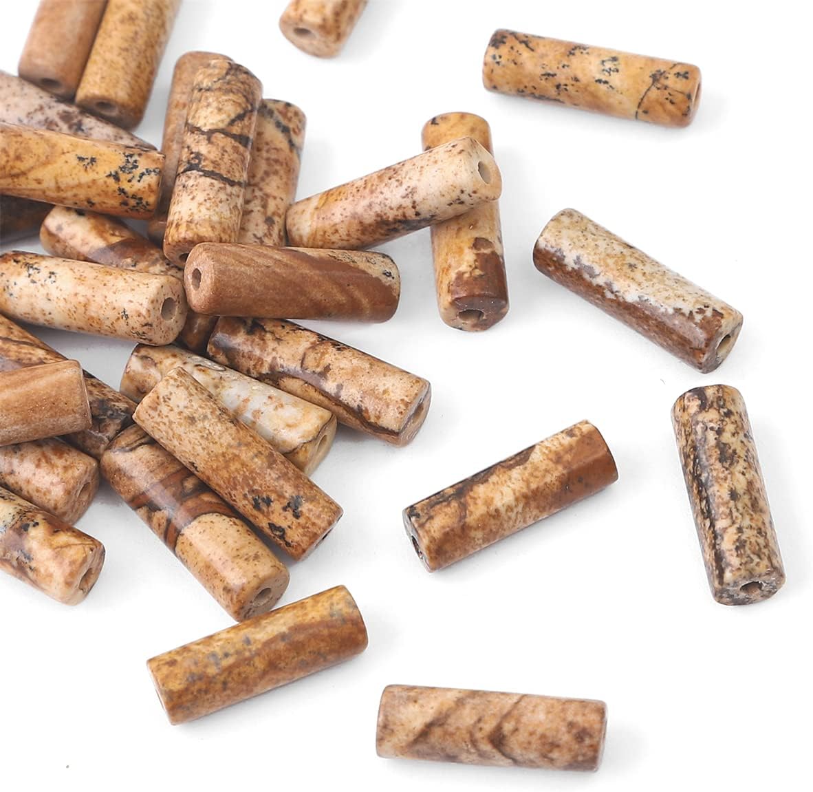 Natural Brown Picture Jasper Tube Beads Cylinder 4x13mm 38cm/Strand Stone Beads for Jewelry Making - Image 3