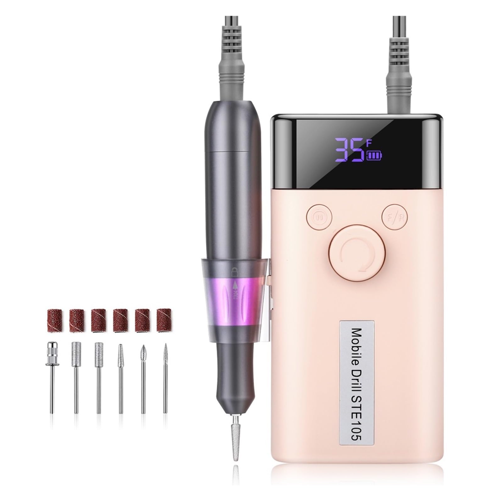 Torno de Uñas Eléctrico, Taladro de uñas de 35000RPM con pantalla LCD, lijadora de uñas eléctrica profesional for juego de herramientas de fresado de manicura