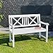Gartenbank Bank, Holzbank, weiß, Sitzbank, 2-Sitzer