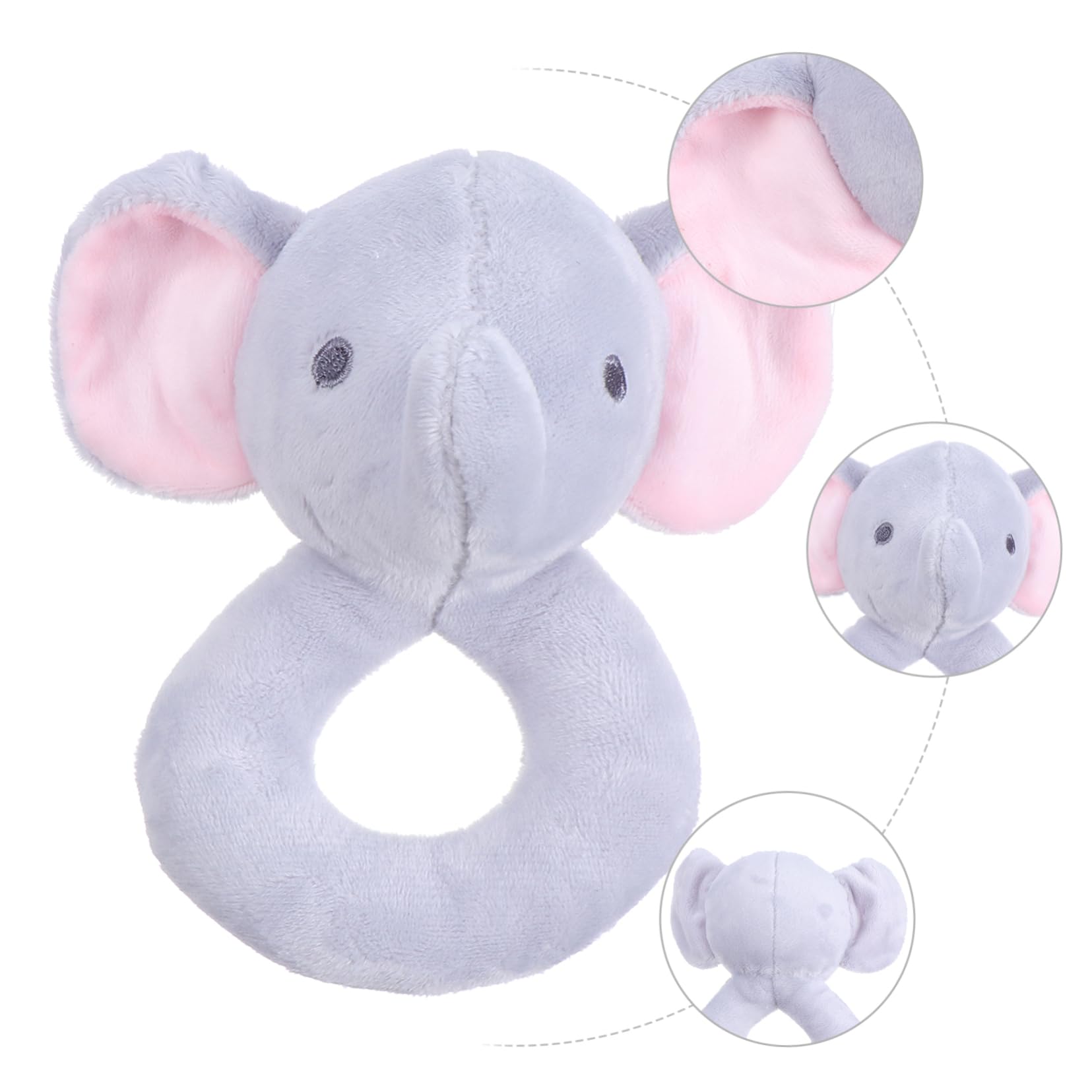 Clochette à Main pour Bébé en Peluche, Éléphant Cartoon, Jouet