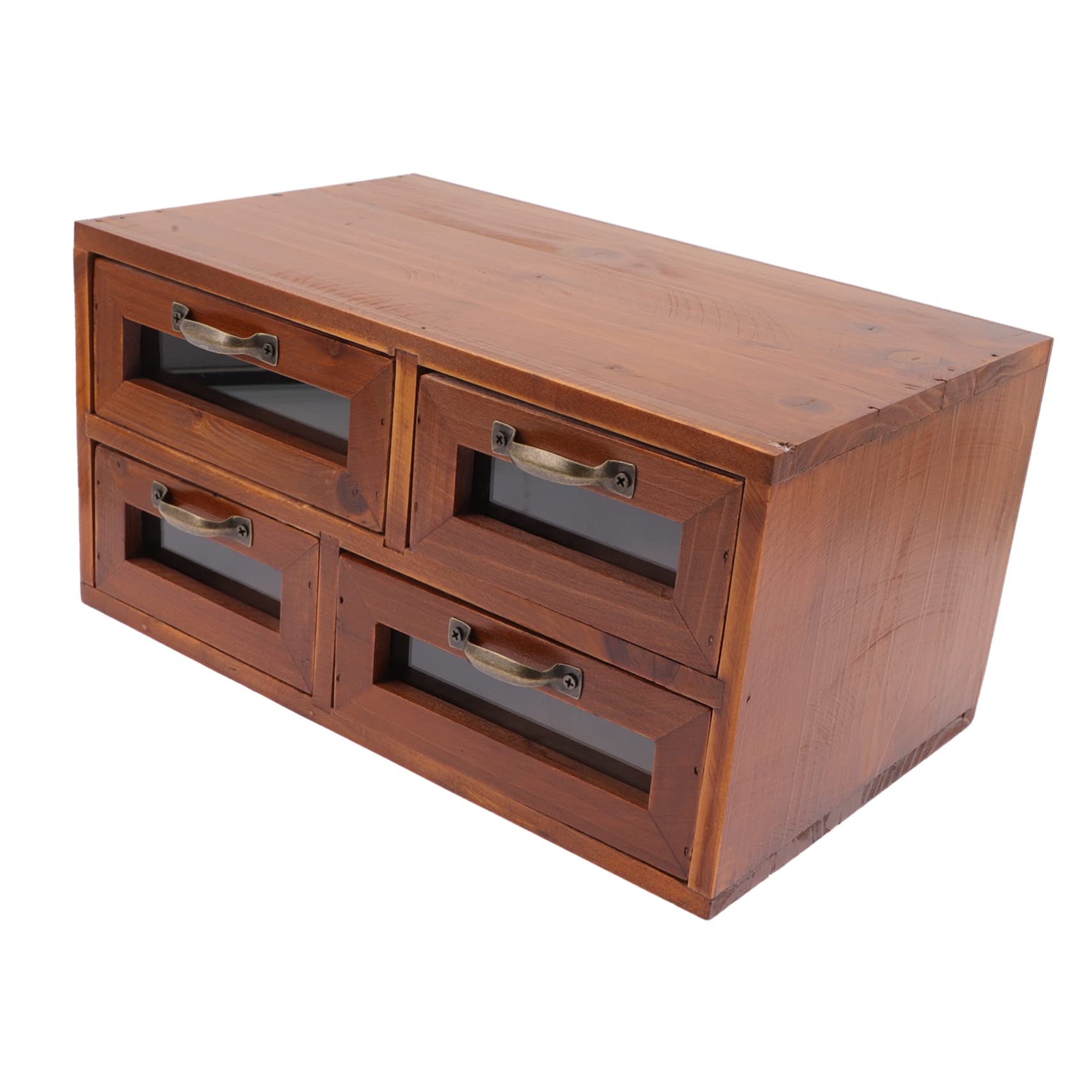Boîte de Rangement pour Maquillage Rétro en Bois à Tiroirs