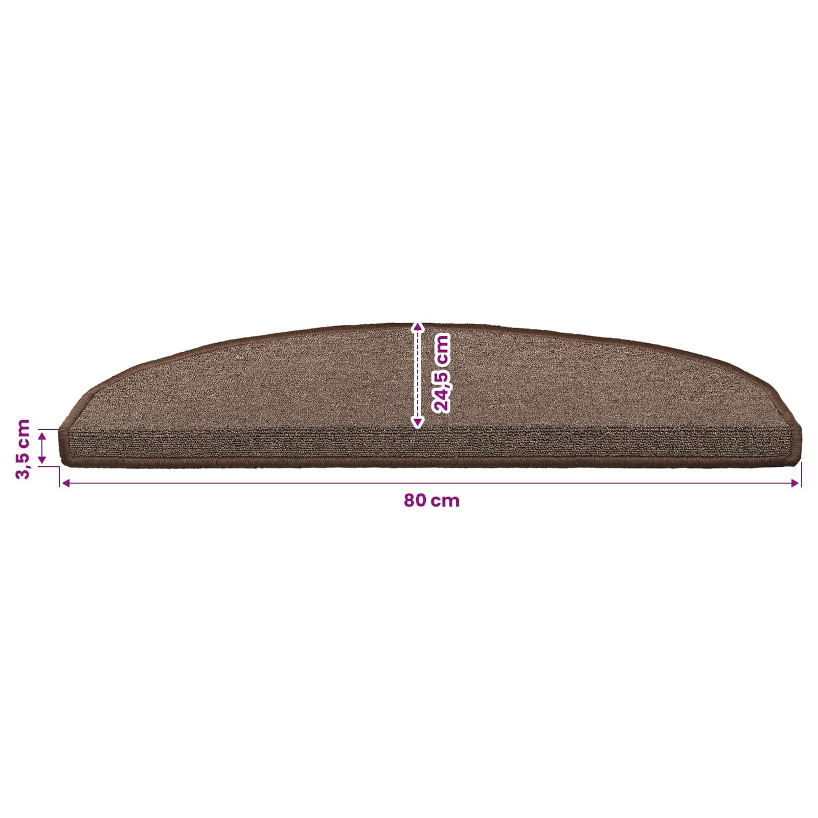 Tapis d'escalier auto-adhésifs 15 pièces café marron