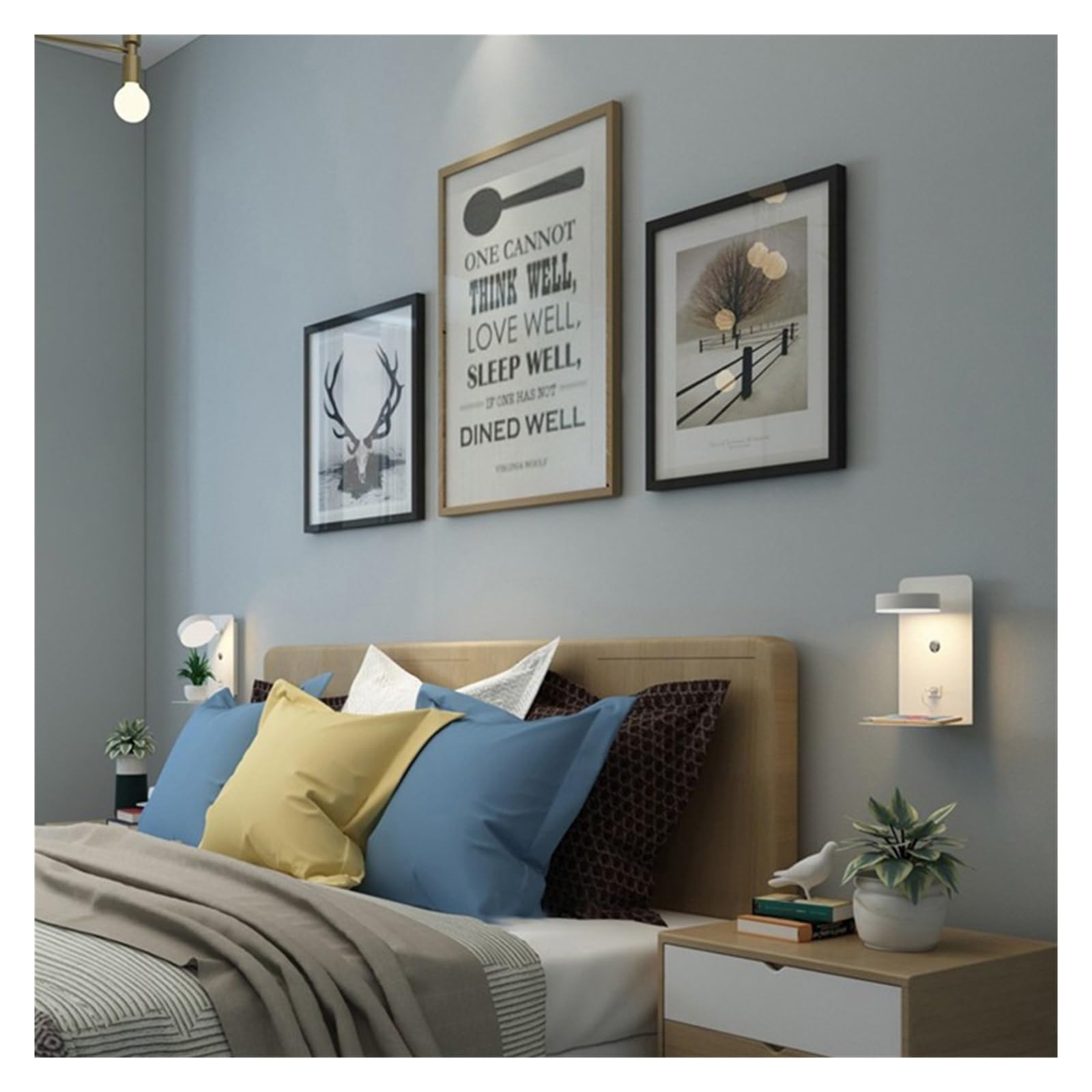 Lampa Ścienna LED Do Wnętrz, Ładowanie Telefonu Komórkowego Przez USB, Lampy Ścienne Z Przełącznikiem, Sypialnia, Lampki Nocne Czytania, Dekoracja Salonu CiepłA I Komfortowa Atmosfera(Black)