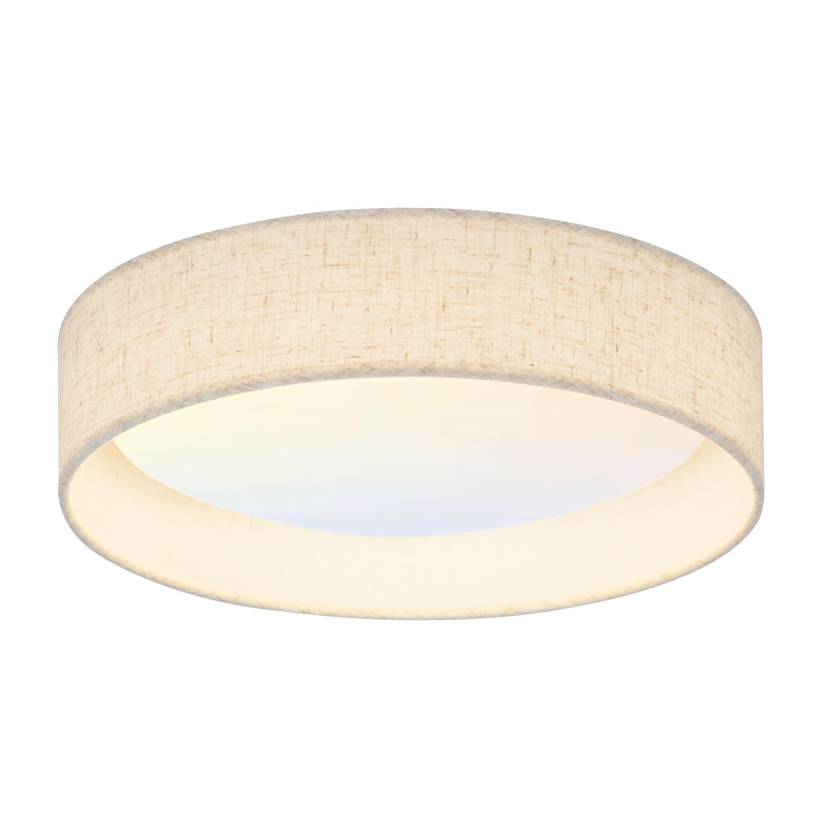 Modern Linen LED 13 Inch Ceiling Light Fixture with 24W 5CCT, Flush Mount Low Profile Room Lamp, Dimmable Minimalist Lighting for Bedroom, Kitchen, Hallway, Closet, Entryway