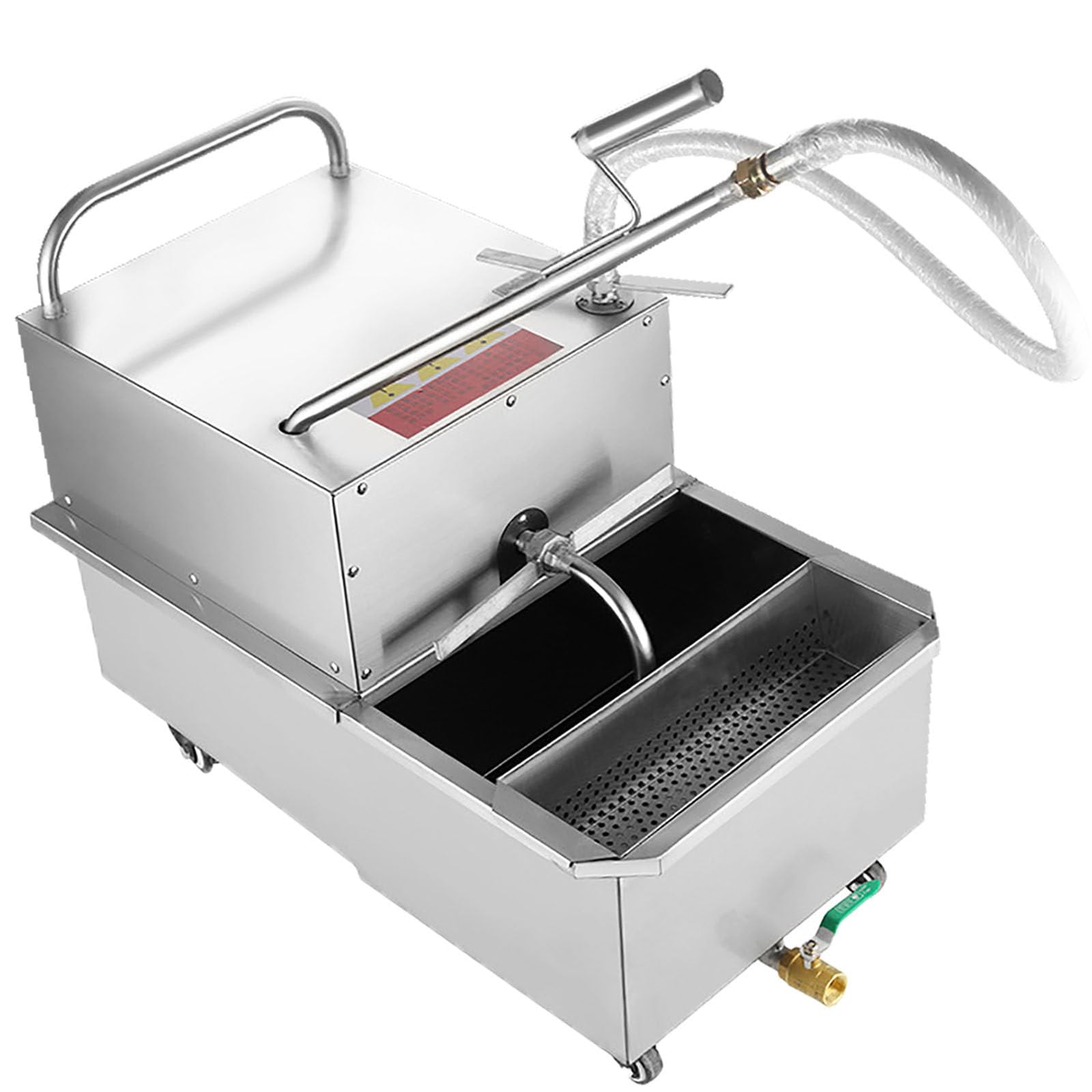 asdchZen 55 L/14.53 Gal Mobile Fryer Filter, 550W Capacity Oil Filtration, Fryer Filter Machine Oil Filter Truck For Supermarket Restaurant