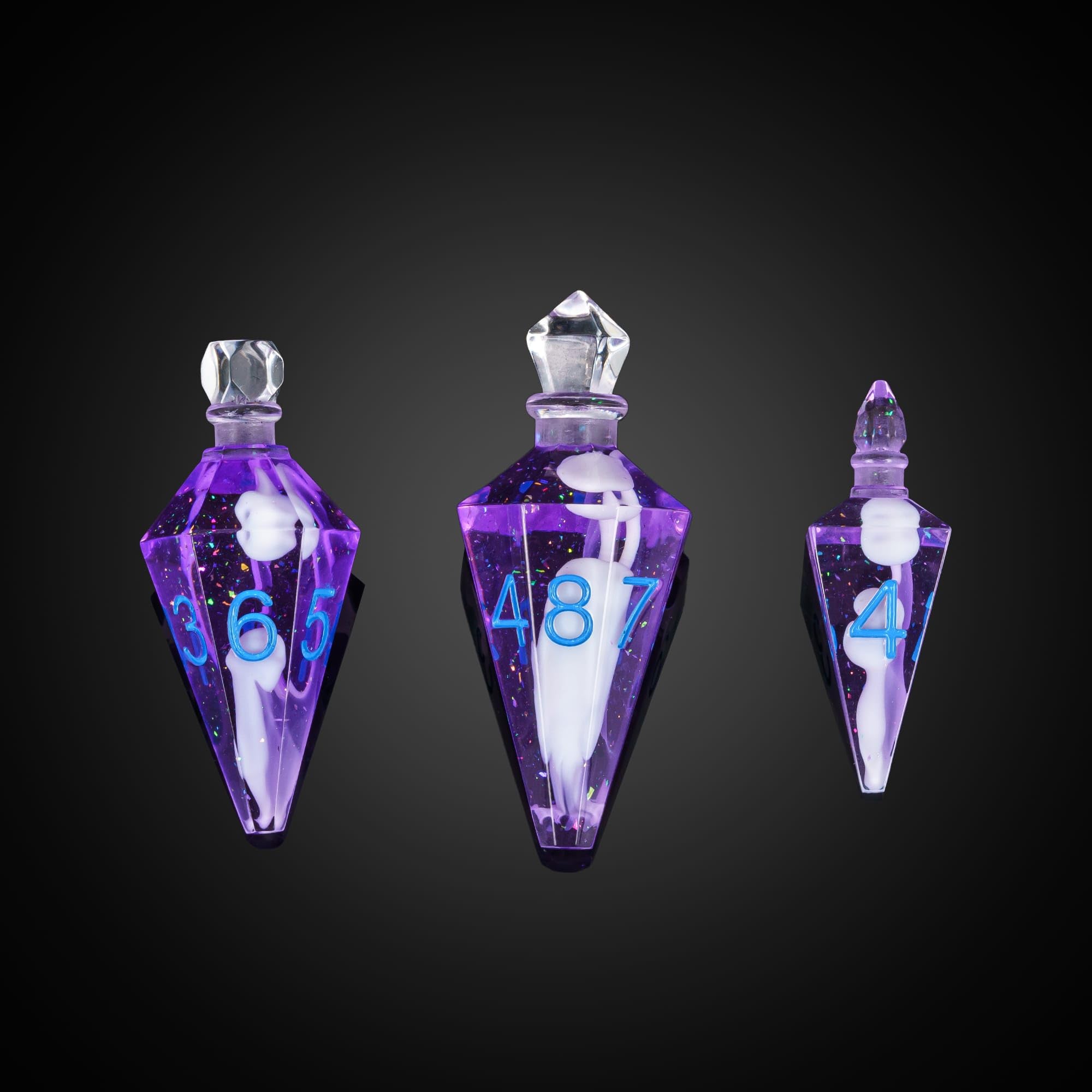 Cusdie 7-Die Sharp Edges DND Dice Set, Potion Shaped D&D Dice, Handcrafted Polyhedral Dice Set - Image 4