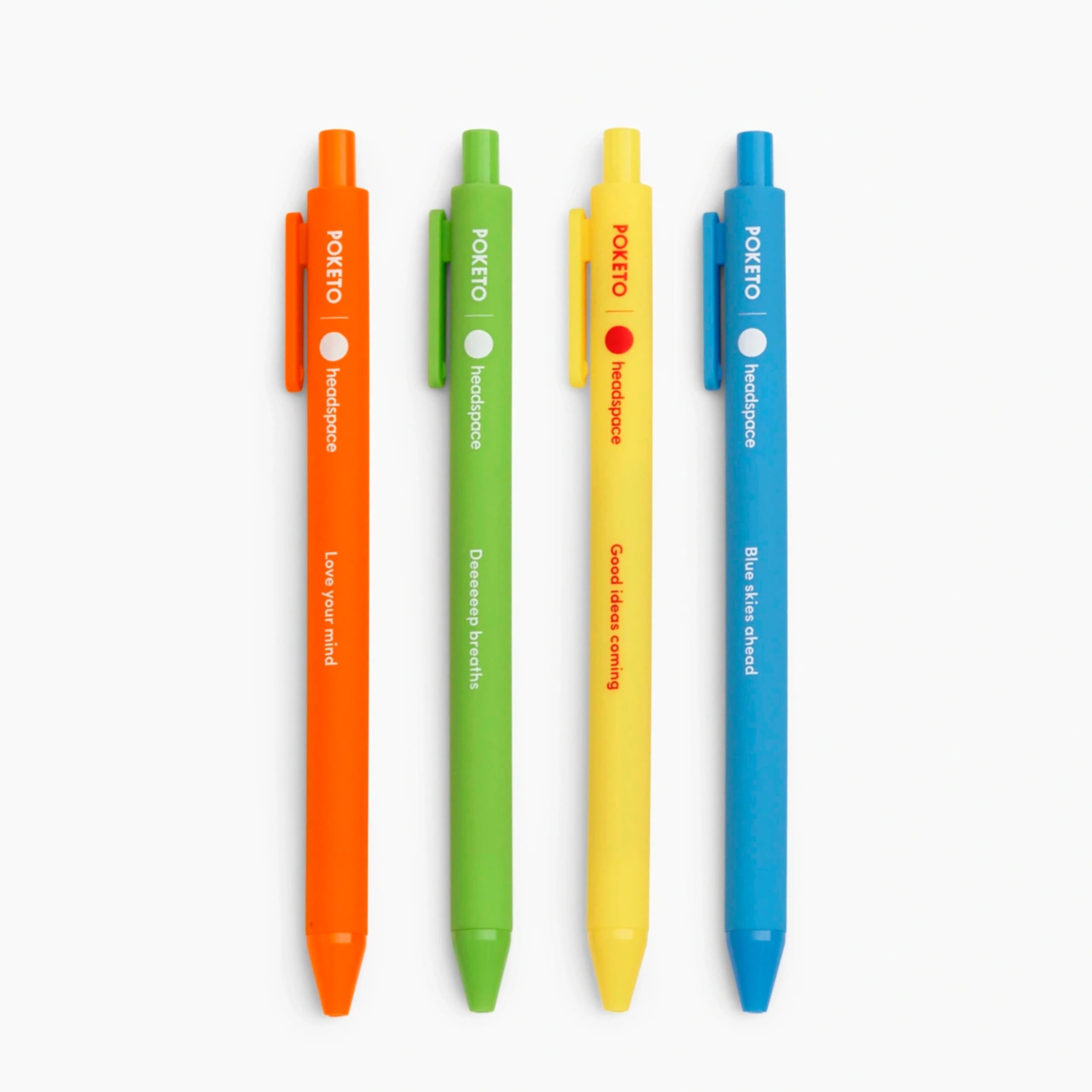 POKETO Poketox Headspace Gel Pens - 0.5mm Gel Ink Writing Pens, Stocking Stuffers for Teens, Art Supplies, Teacher Gifts, Holiday Gifts - Black, 4 Count