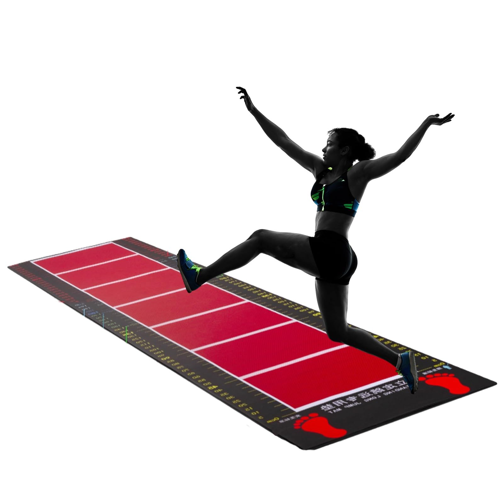 Training Standing Jumping Mat Carpeted Physical Training Mats for Home Gym Adults Kids Long Jump Measuring Mat with