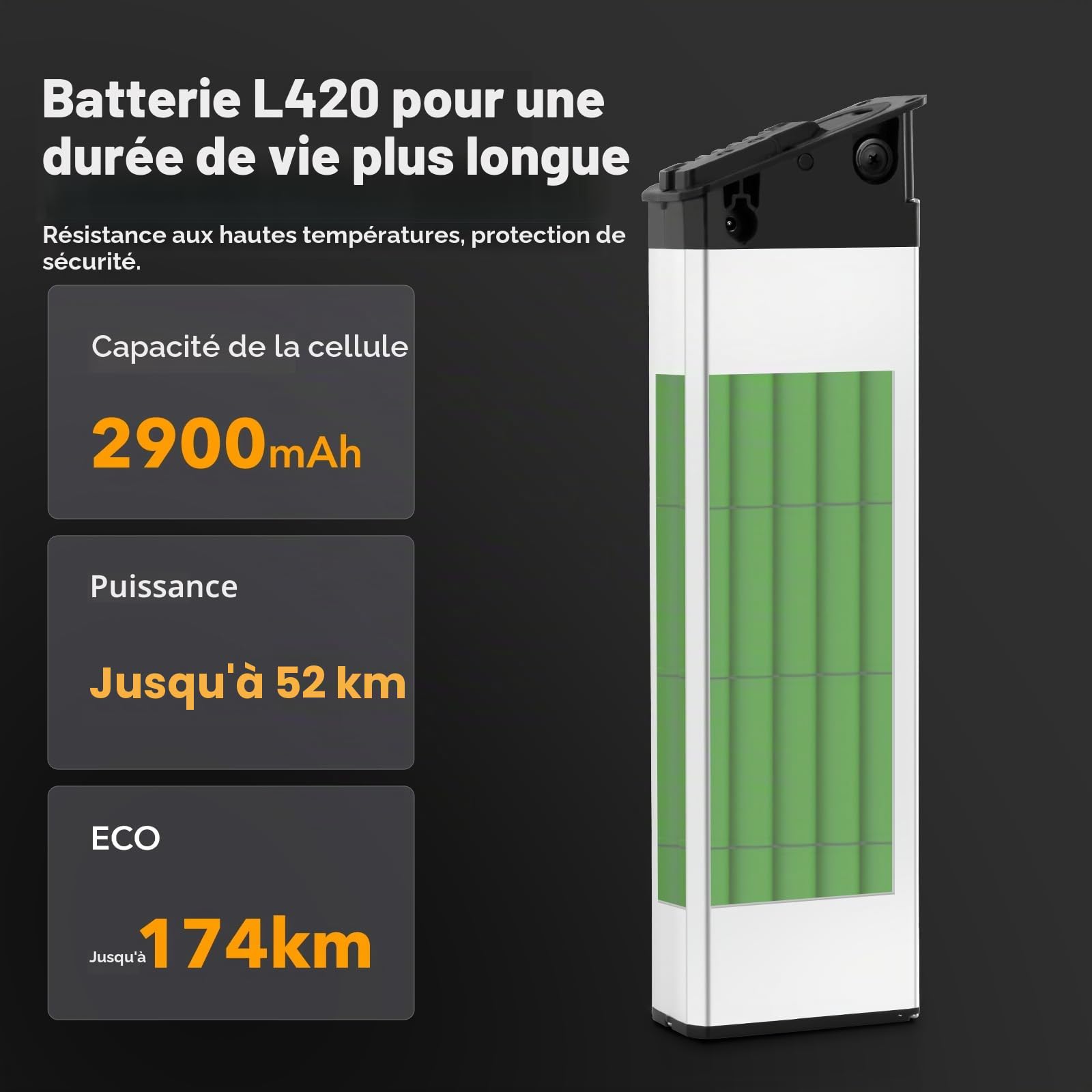 SEASON Ebike Batterie 48V 14,5Ah (InFrame) pour Engine X/EP-2 Pro/Engwe Pro 2/Mate x, Batterie de Rechange sans Chargeur pour vélos électriques pliants de DCH-009(345)