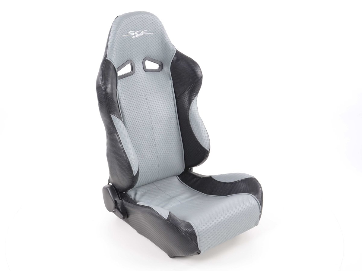 Set di sedili sportivi FK SCE-Sportive 2 in similpelle grigio/nero SCERSE111-112