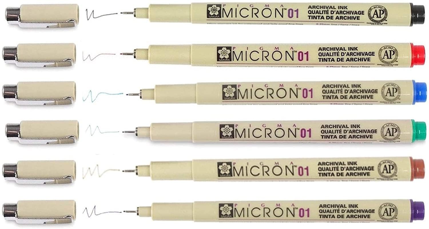 PIGMA MICRON 6 Fineliners 01 - Set di 6 colori