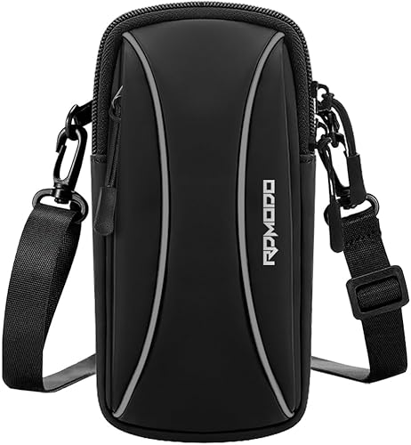 Soporte para teléfono para correr, bolsa pequeña cruzada para hombro, bandas de brazo para correr y caminar, resistente al agua, brazalete para