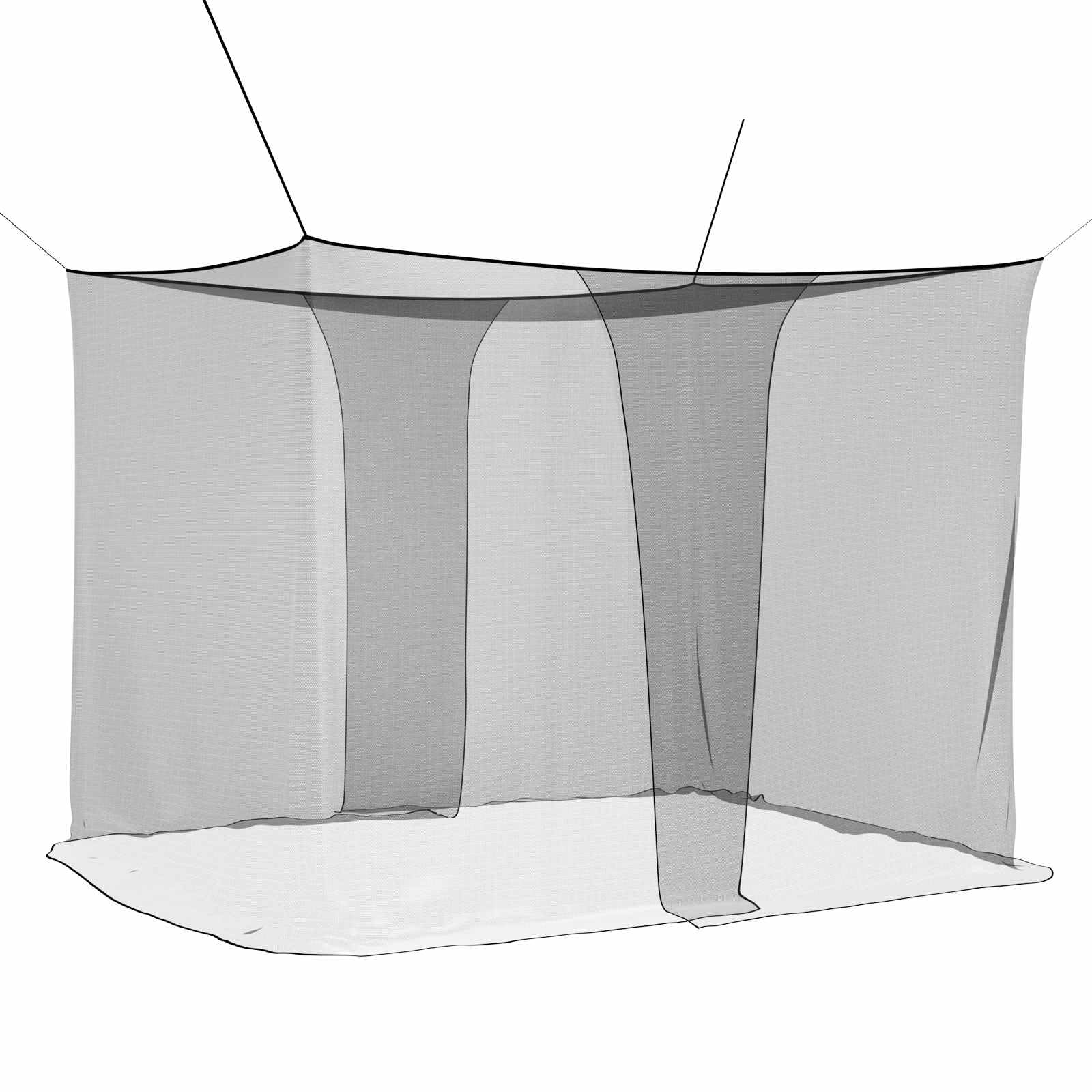 vidaXL Mosquito Net for Bed, 156 Meshes, Black, 220 x 200 x 210 cm, Modern Bedroom, Mosquito Net, Bed Protection, Insect Protection, Summer Comfort, Mesh Repellent, Home Supplies