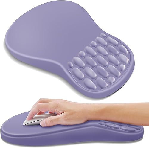 Vista 42 de YIWEI Alfombrilla de mouse ergonómica con soporte para muñeca, alfombrilla de mouse de espuma viscoelástica de gel para teclado de computadora