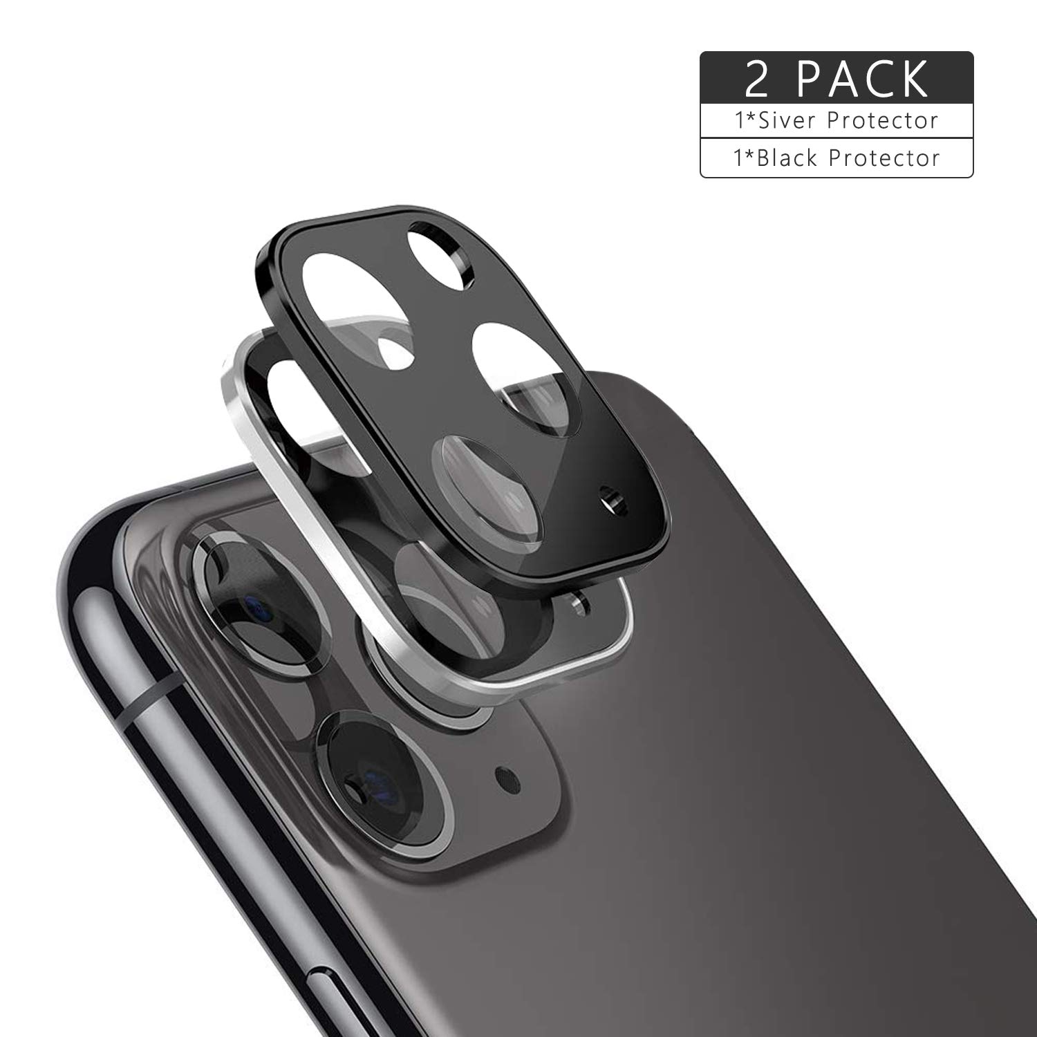 [2-Pack] Screen Protector Camera Lens for iPhone 11 Pro 5.8''/iPhone 11 Pro Max 6.5", Clear Tempered Glass Ultra Thin High Definition Transparent Anti-Scratch Fingerprint Camera Lens Protector