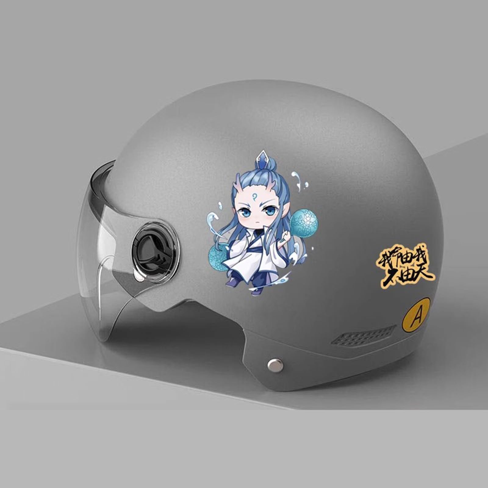 Casco da Motociclista Aperto 3/4 per Bambini, omologato ECE con Visiera, per Bambini, per ciclomotore, ATV, per 8 Anni e Oltre B,55-60CM