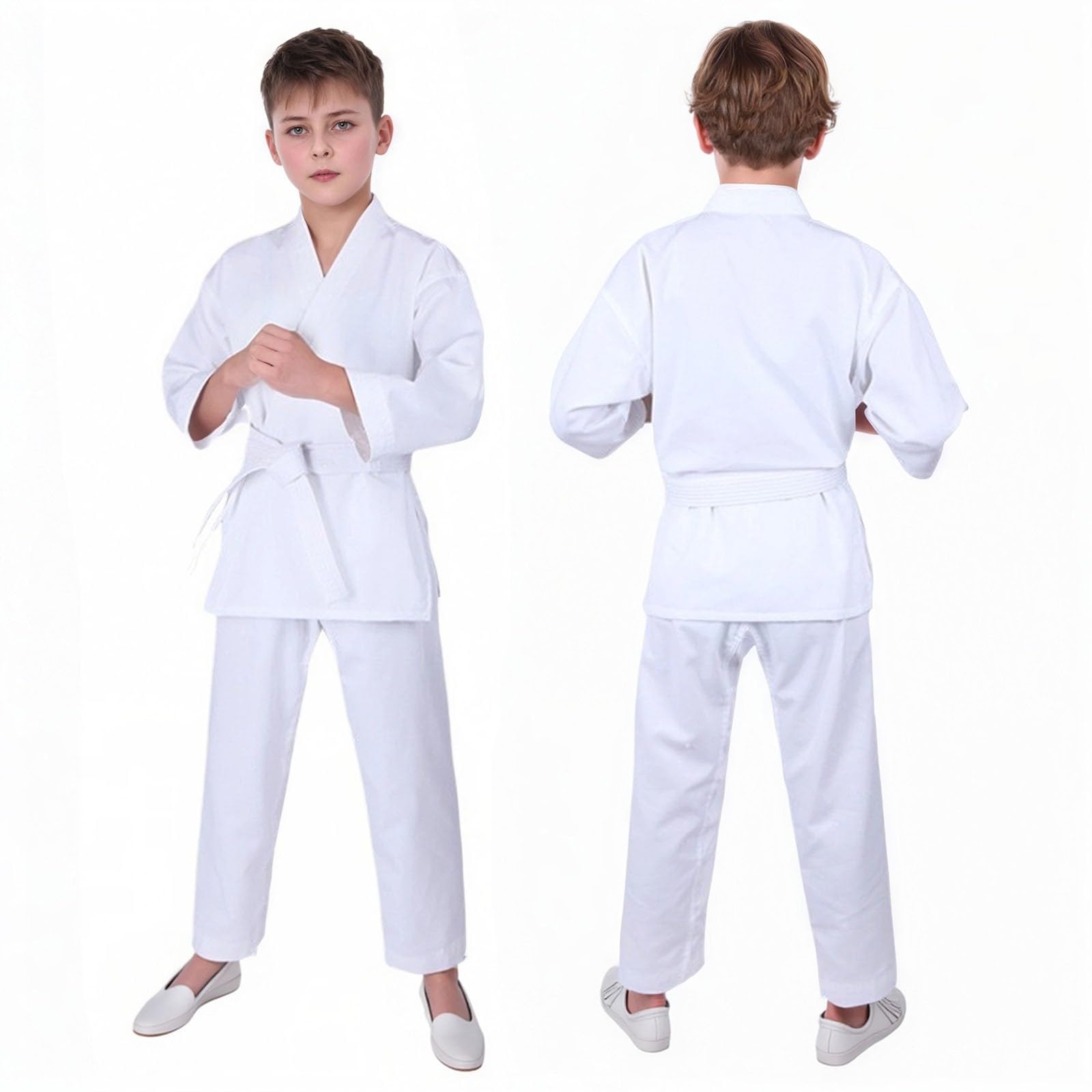 Conjunto de entrenamiento de karate completo para niños con cinturón y pantalones