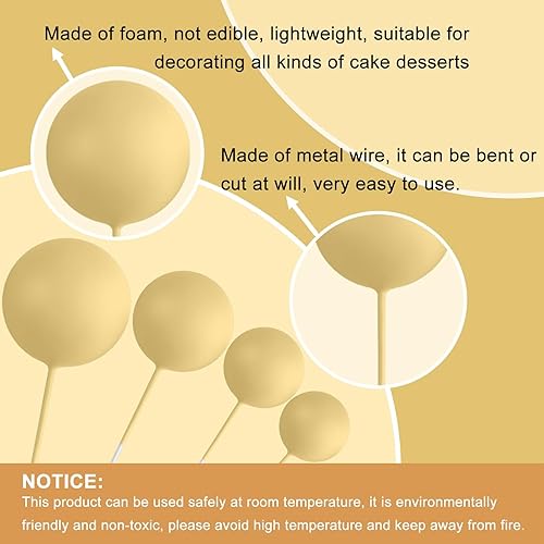 Miniatura 3 de ASTARON 32 piezas de decoración de pastel de bola, mini globos, bolas de espuma, palitos de espuma, para decoración de tartas, bolas de decoración