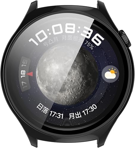 Miniatura 7 de PC+Funda protectora de pantalla de vidrio templado compatible con Huawei Watch 4, protector de pantalla para Huawei Watch 4, cobertura completa