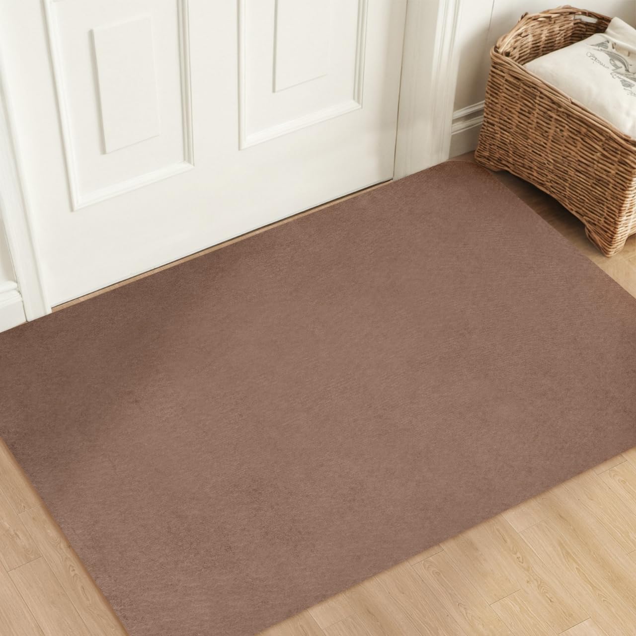 Paillasson 80x120cm, Tapis Superfin pour Intérieur, Moquette Absorbante Antidérapante, Tapis de Porte Robuste, Pour l'entrée, la cuisine, la terrasse, la porte d'entrée, Marron
