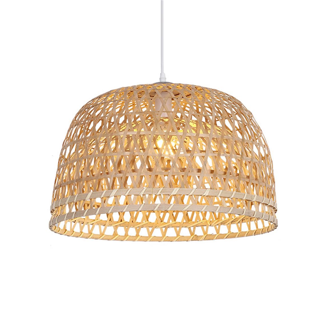 CSSYKV Bamboo Pendant Light Fixture Adjustable Rustic Basket Handmade Fixture Handmade Bamboo Weaving Lantern Hollow Lighting 19.7" Vintage Light Fixtures for Restaurants Living Dining Farmhouse