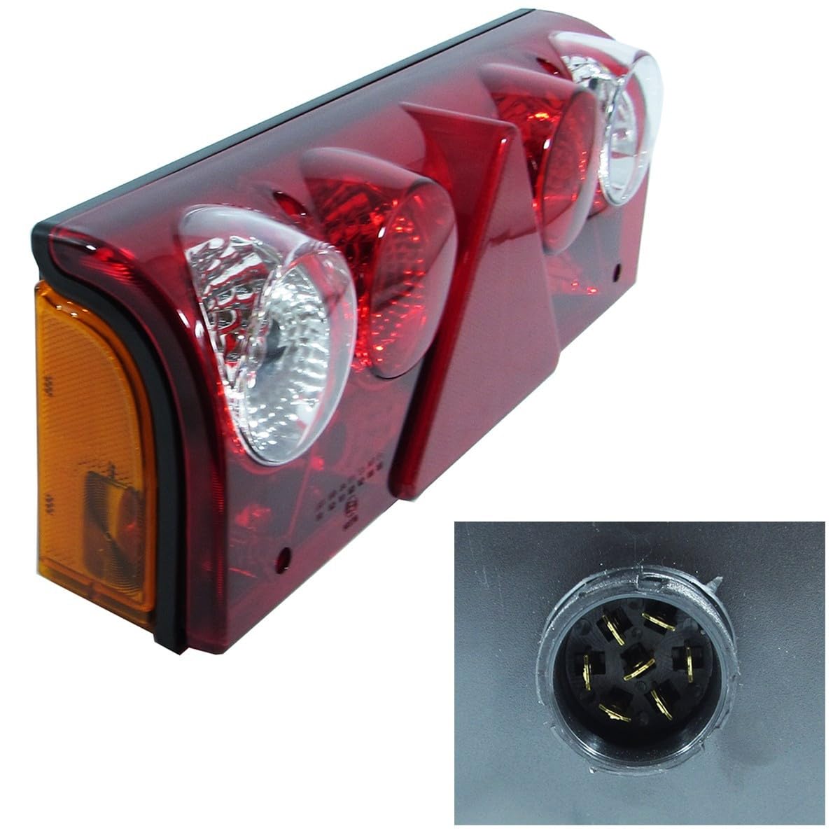 Generisch 2 x Luz trasera izquierda derecha compatible con Schmitz Europoint 2 Scania MAN remolque camión luz trasera con enchufe E-test 1157244 256200501