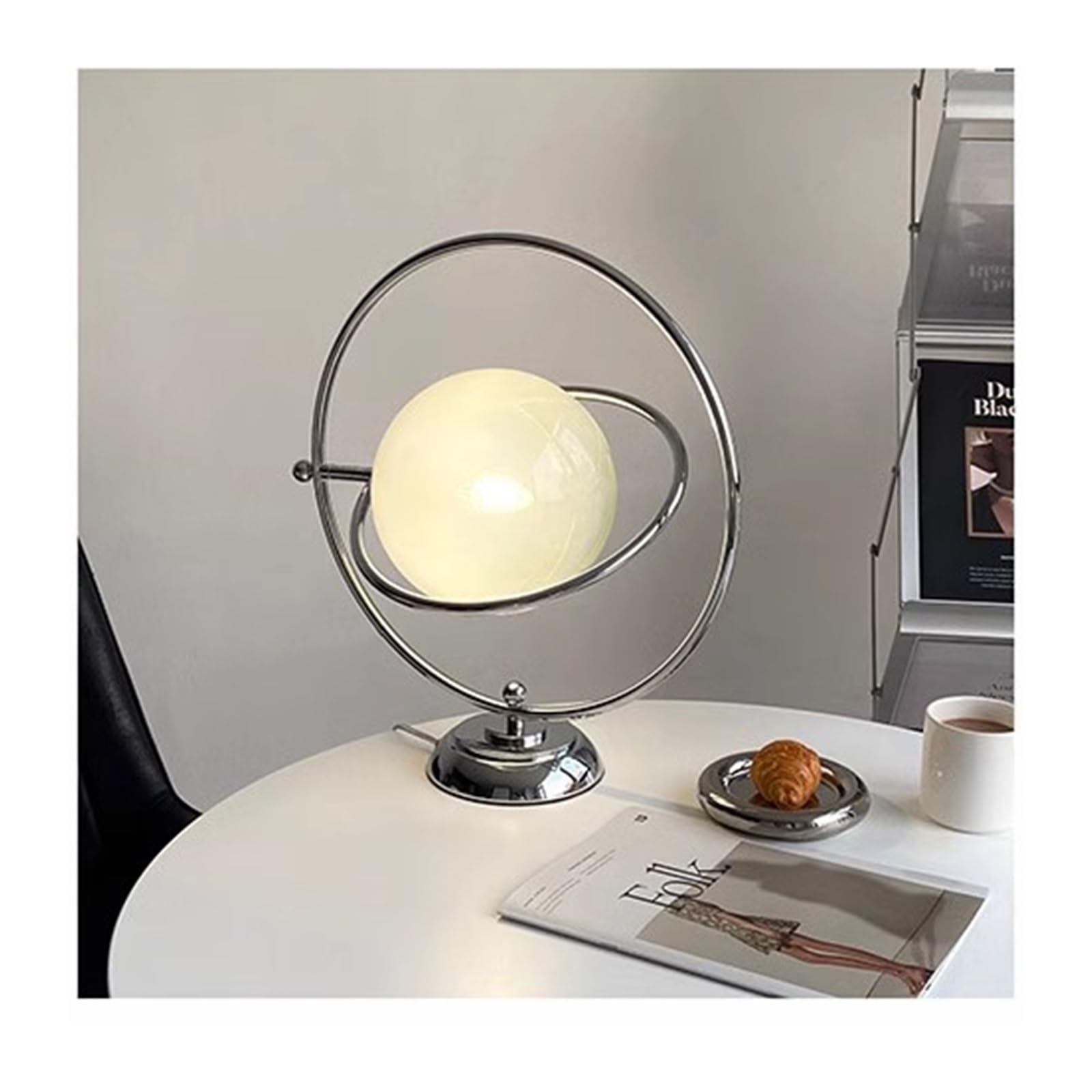 Z4T8M2K6G5 Bedside Lamp Planet Modeling Table Lamp Bedside Night Light Study Rotatable Glass Saturn Decorative Dimmable