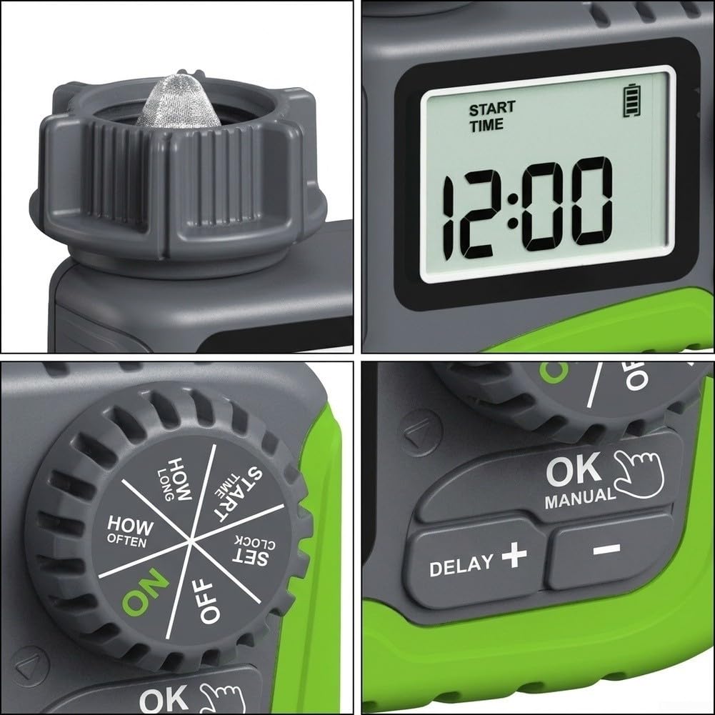 Timer per irrigazione da giardino con ritardo della pioggia (A)