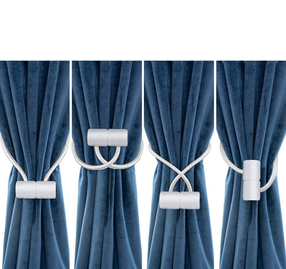 Sangles de rideau, boucle de rideau, embrasse de rideau, embrasse de rideau magnétique, 2/4 pièces pinces for rideaux, attaches de corde, boucles de porte-rideaux for draperies de fenêtre (doré, paque