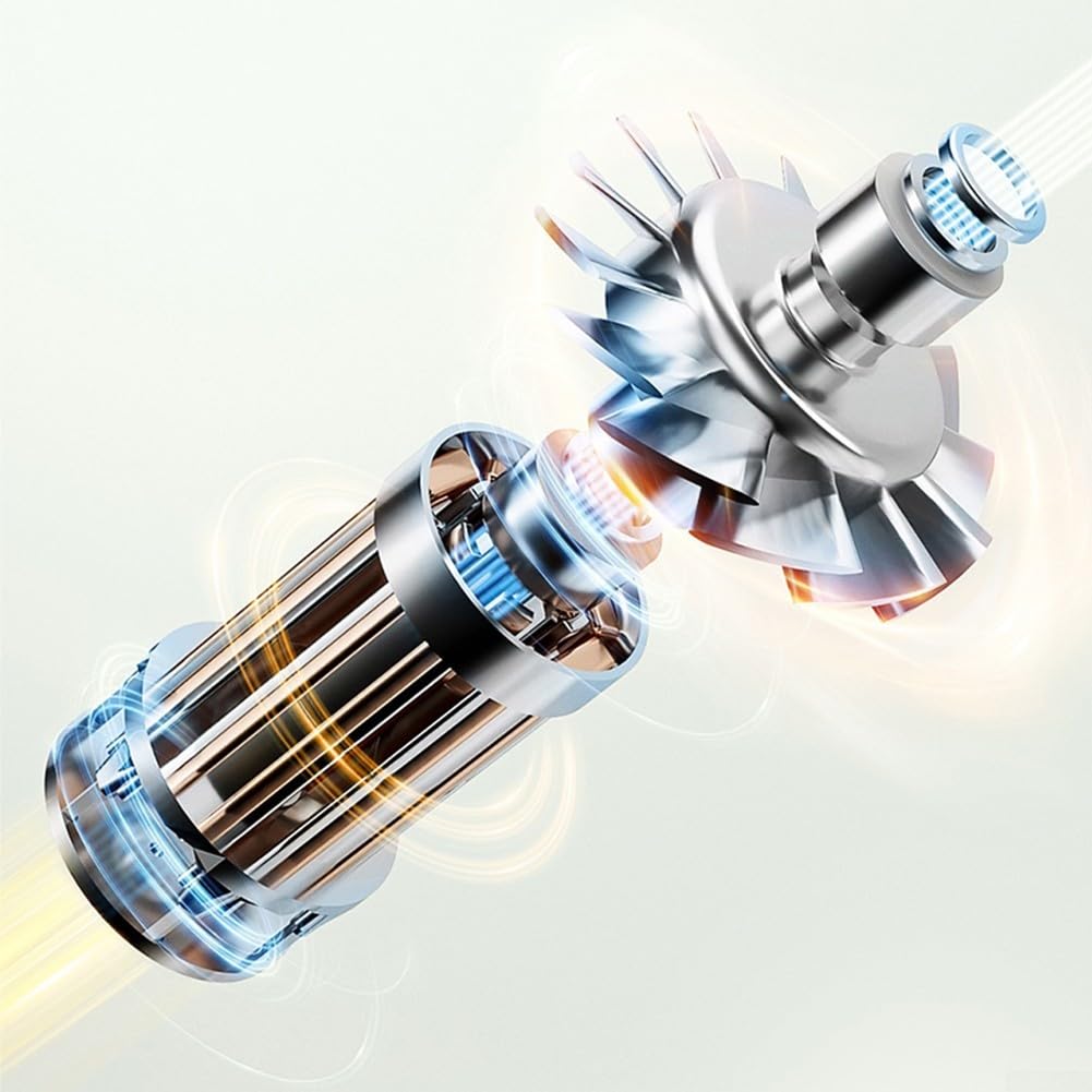 Plumero de aire compacto y ligero con ventilador turbo jet, 130000 RPM, 120 W súper potencia