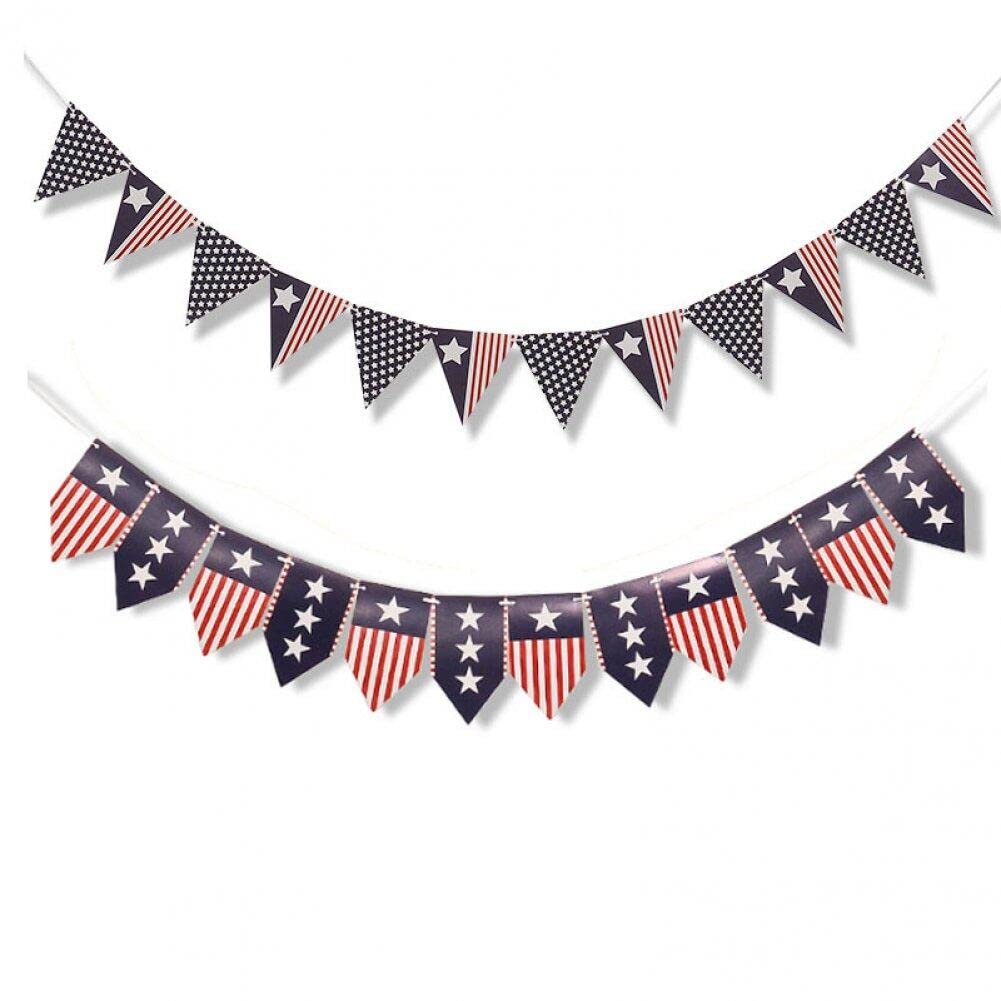 Bannière USA Boland 74x220cm - Décoration Fête Américaine - Stars And Stripes - Polyester Avec Œillets