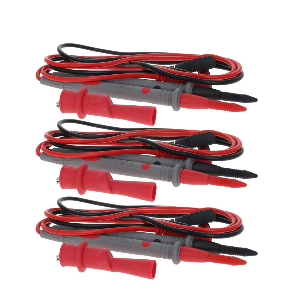 Fielect Multimeter Test Leads Digital Multimeter Probe Tester Lead Wire Pen Cable with Alligator Clips 20A 6PCS