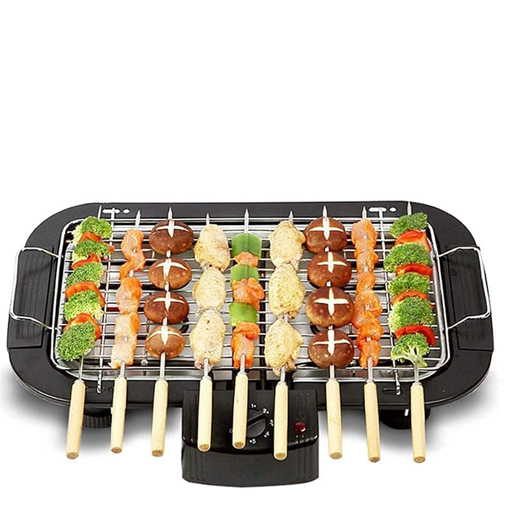 PATTAR 2000W Electric Smokeless Portable Adjustable Temperature Control Indoor&Outdoor Barbeque Grill Set For Home Removable Water Filled Drip Tray With 12 Skewers(Pack Of 1-Black) Free-image-8