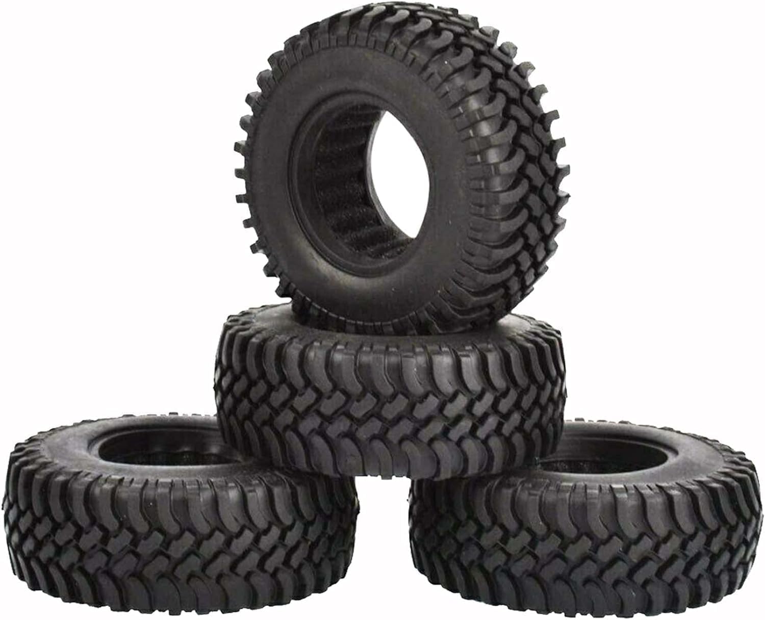 KINGCOO 4PCS RC Crawler Rubber Tires 1.9 inch Wheels Tyres for 1:10 RC Rock Crawler Car Off-road Model Car for Axial SCX10 90046 CC01 D90 D110 TF2 Tamiya Parts (A-100MM) โ image 1