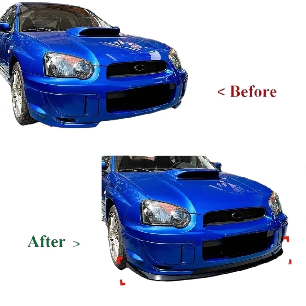 Przedni spojler zderzaka kompatybilny z Subaru Impreza WRX STI 2004 2005 Spoiler dolny dyfuzor Splitter zestawy Tuning Auto tablica ochronna akcesoria(Gloss Black)