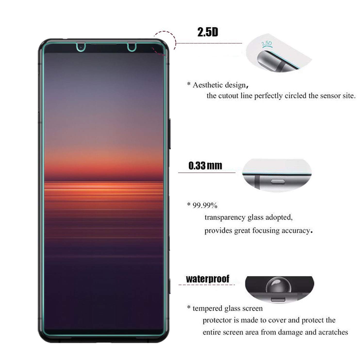 Sony Xperia 5 Ii Verre Trempé [Lot De 2] Verre Trempé Sony Xperia 5 Ii