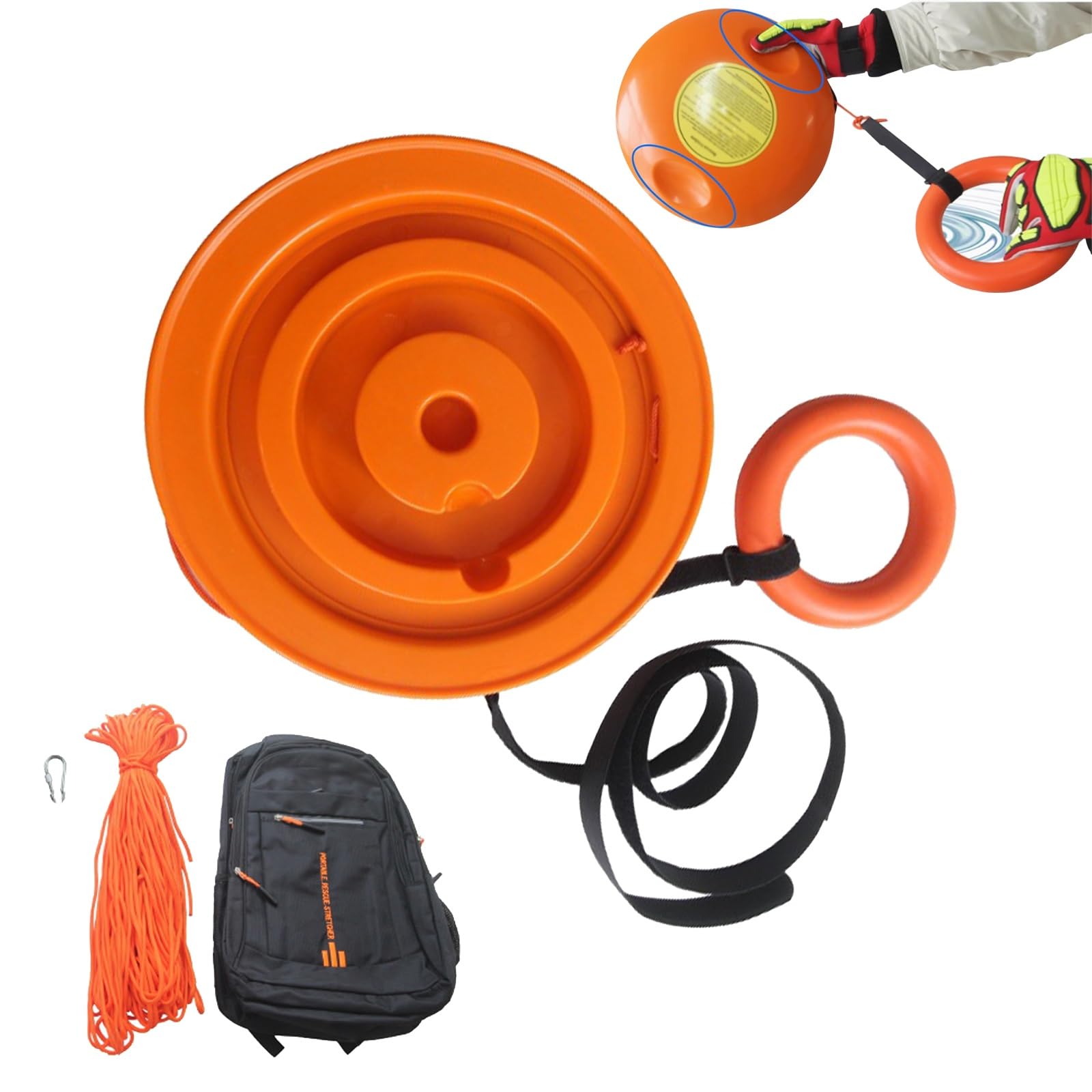 WHIPIN Frisbee salvavita, Frisbee Professionale per Il Salvataggio di Emergenza, Dispositivo di galleggiamento lanciabile, Disco di Salvataggio di Emergenza per annegamento