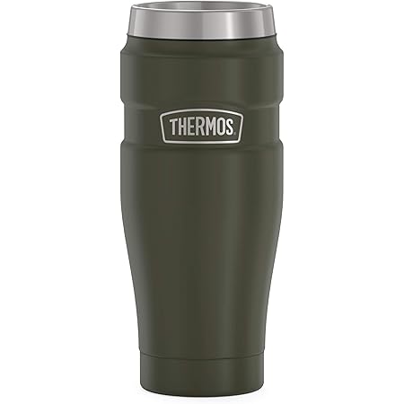 Amazon Thermos ステンレスキング 真空断熱トラベルタンブラー 16オンス マットグリーン サーモス Thermos タンブラーグラス