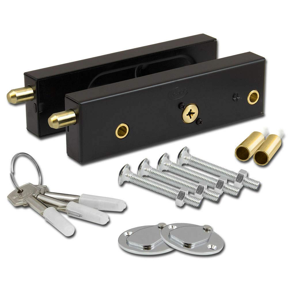 ASEC Garage Door Bolts Locks ASEC HIGH Security Pair Quality KEYED Alike C/W 3 Keys
