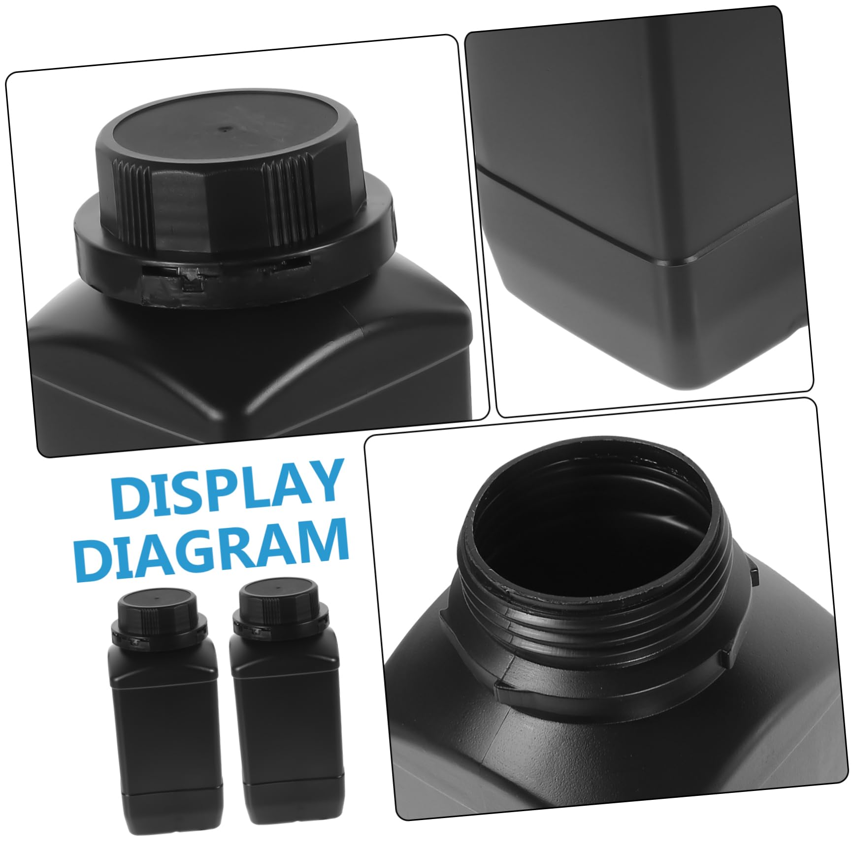 KICHOUSE Thick-walled Reagent Bottles 2pcs Wide Mouth Lab Chemical Reagent Bottles 1000ml Capacity