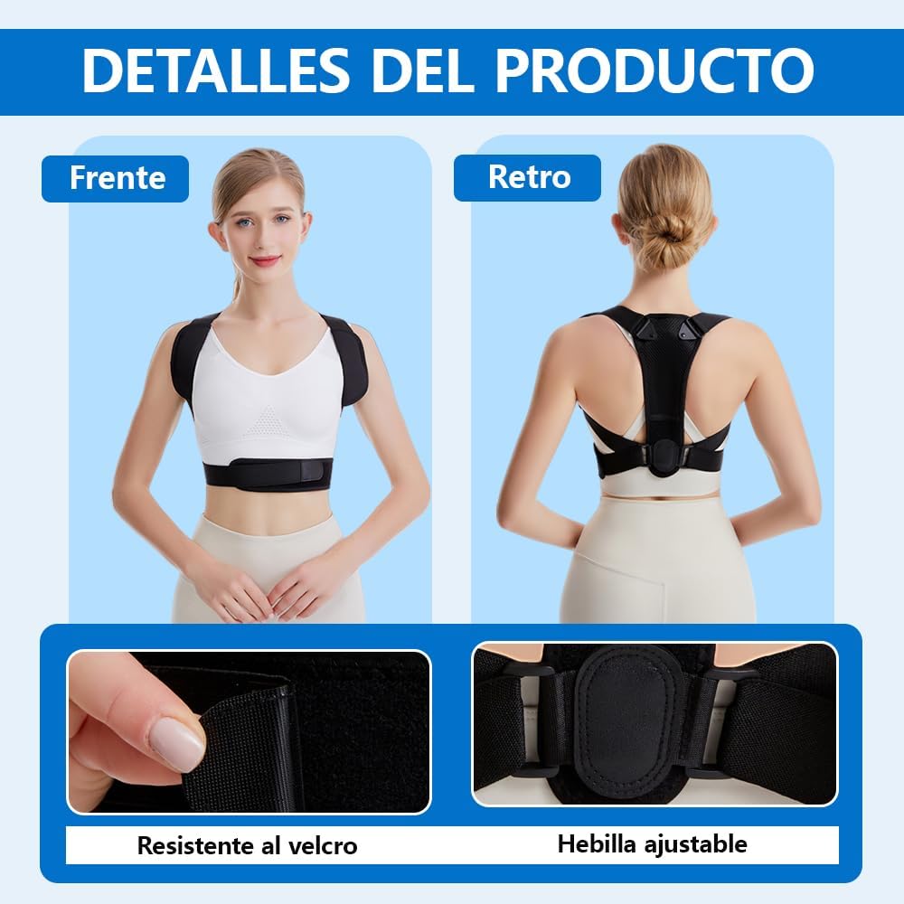 Prety Back Posture Corrector for Men and Women, Adjustable and Breathable Back Corrector – Ergonomic Support to Relieve Neck and Shoulder Pain, Invisible Back Corrector Design - 5
