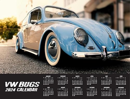 Miniatura 5 de 2024 VW BUGS DELUXE CALENDARIO DE PARED Escarabajo Coche Autos Micro Bus Vintage Automóviles