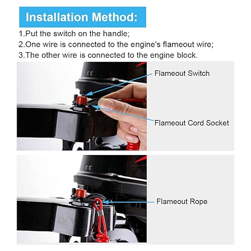 Miniatura 4 de Interruptor de apagado del motor, interruptor universal de parada de emergencia de encendido de motor fuera de borda de 12 V CC, interruptor de