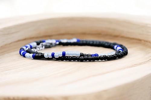 Miniatura 3 de Keep Him Safe Day And Night Morse Code Beaded Wrap Bracelet for Law Enforcement Mother, Unique Gift for Mom Wife Girlfriend Grandma Sister Best